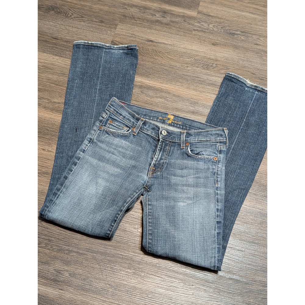 7 For All‎ Mankind Low Rise Bootcut Jeans Womens 27 Medium Wash Blue Y2K Western